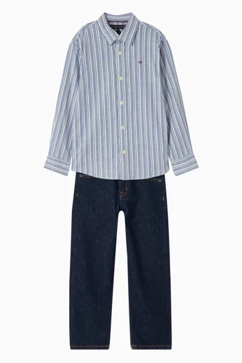 قميص أكسفورد مخطط قطن