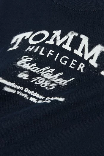 Faded Logo-print T-shirt in Cotton