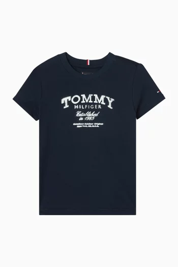 Faded Logo-print T-shirt in Cotton
