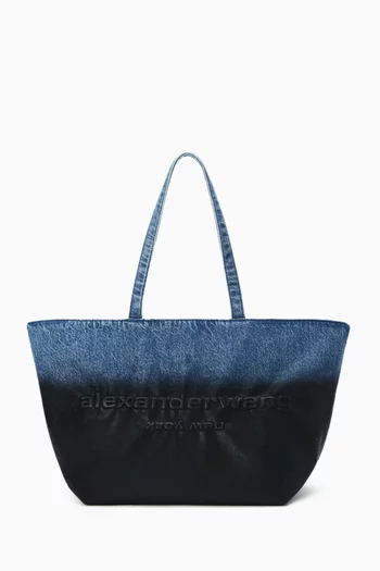 Medium Punch Tote Bag in Denim