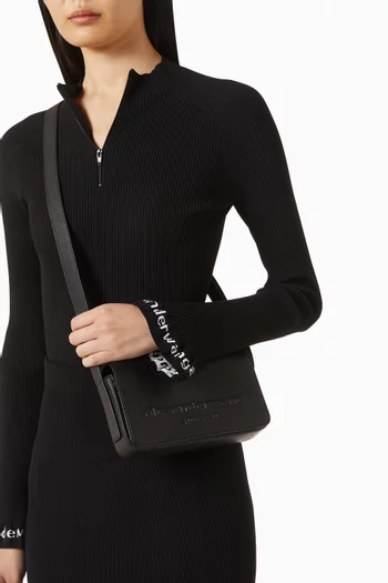 Punch Flap Crossbody Bag in Crinkle Leather