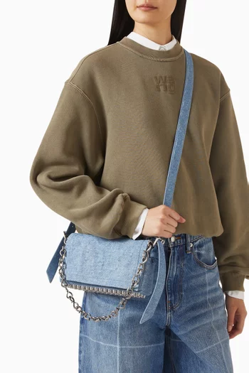 Ricco Slim Flap Bag in Trompe L'oeil Denim