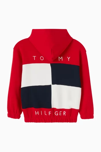 Heritage Flag Zip Hoodie in Terry-cotton