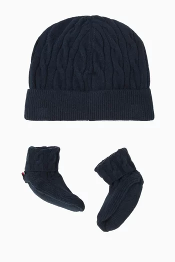 Beanie & Booties Gift Set in Knit
