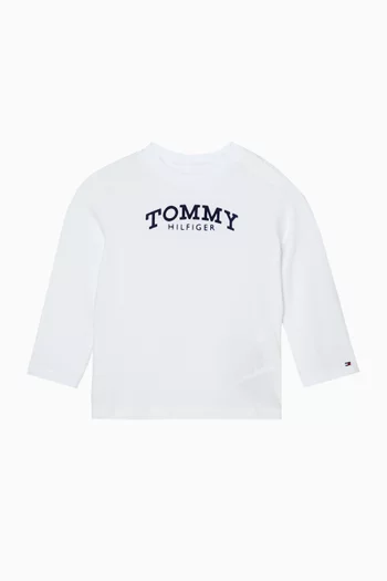 تي شيرت بطبعة شعار الماركة قطن