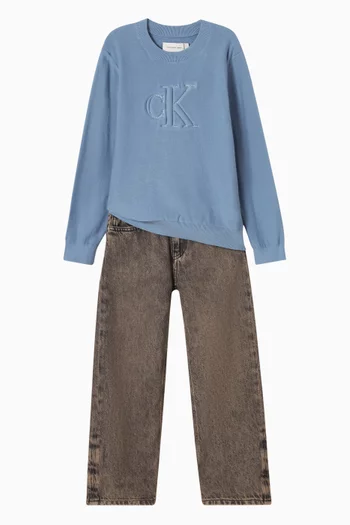 سترة بطبعة شعار الماركة قطن