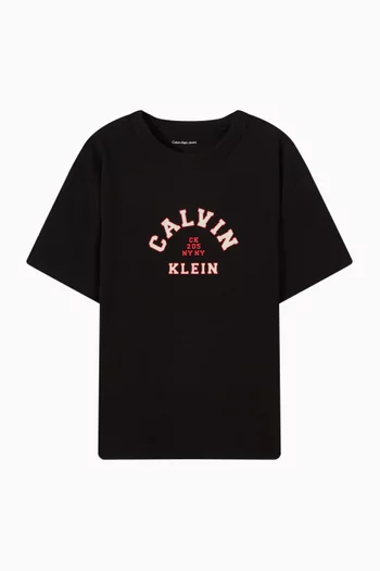 Varsity Logo T-shirt in Cotton
