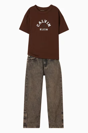 Varsity Logo T-shirt in Cotton