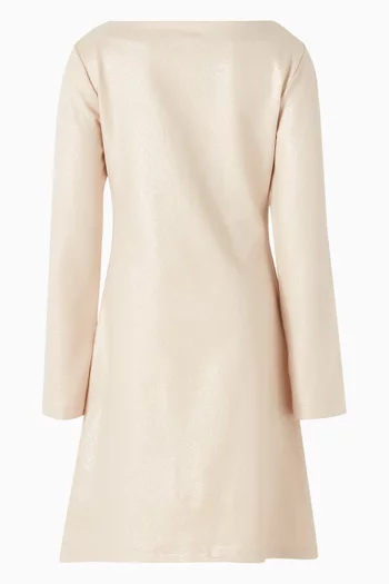 Flared Glitter Coated Dress