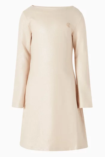 Flared Glitter Coated Dress