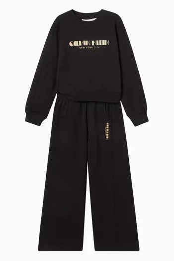 سويت شيرت قطن بشعار الماركة بغليتر