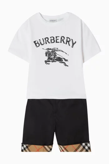 تي شيرت بطبعة شعار الفروسية قطن