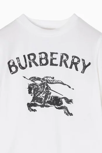 تي شيرت بطبعة شعار الماركة قطن