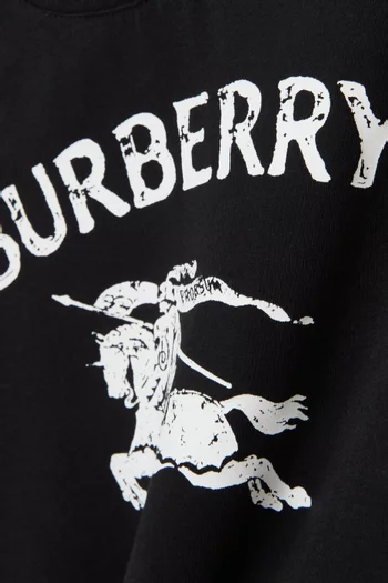 تي شيرت بطبعة شعار الماركة قطن