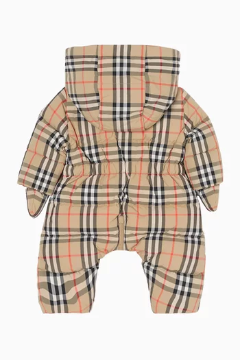 أوفرول بتصميم منفوخ ونقشة مربعات