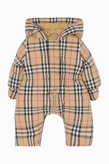 أوفرول بتصميم منفوخ ونقشة مربعات