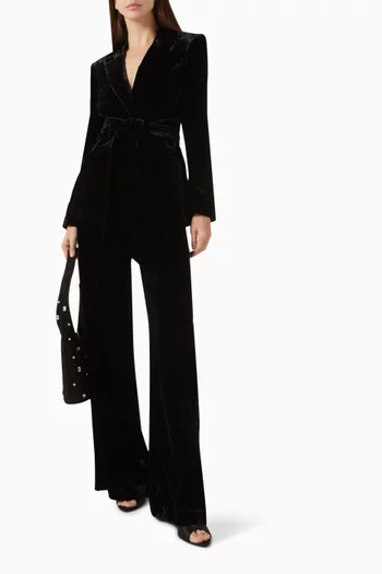 جاكيت ايسيل بتصميم ملفوف مخمل