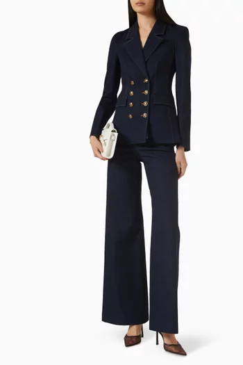 بنطال كرو بقصة ساق واسعة دينم