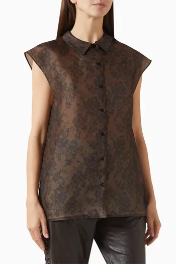 Lace-print Shirt in Organza