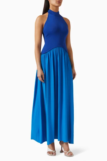 The Halter Soglio Maxi Dress in Viscose-blend
