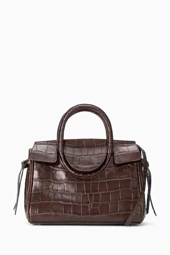 Mini Maude Carryall Bag in Croc-embossed Leather