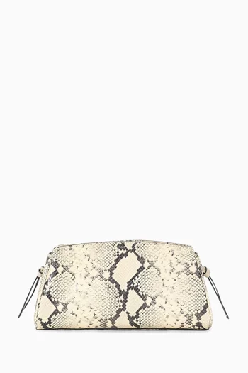 Maude Soft Clutch in Snake-embossed Leather