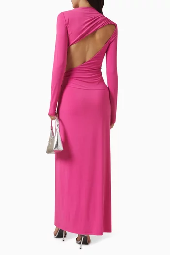 June Gathered Dress in Knit Jersey