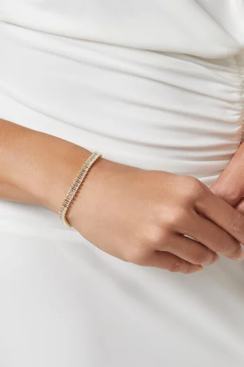 Lily Crystal Chain Bracelet in Gold-plated Brass