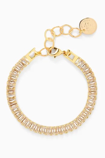 Lily Crystal Chain Bracelet in Gold-plated Brass