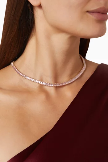 Crystal Chain Necklace in Gold-plated Brass