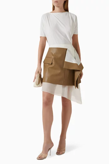 Ori Draped Layered Skirt in Cupra Rayon Blend