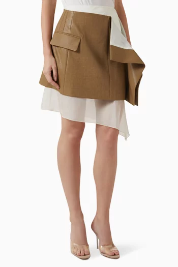 Ori Draped Layered Skirt in Cupra Rayon Blend