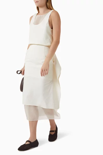 Lilac Draped Skirt in Cupra Rayon Blend