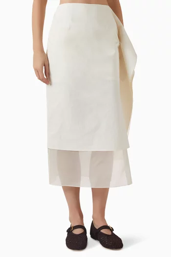 Lilac Draped Skirt in Cupra Rayon Blend