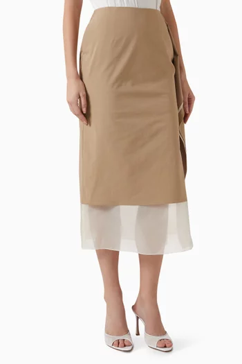 Lilac Draped Skirt in Cupra Rayon Blend