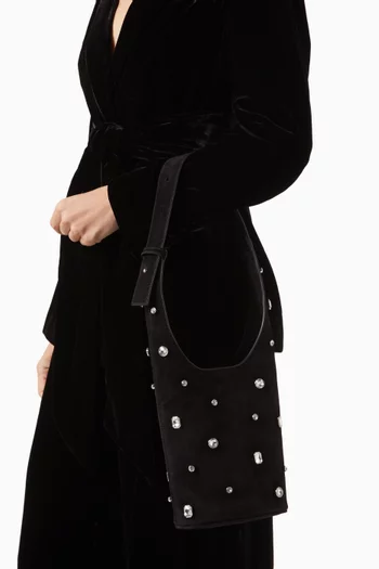 حقيبة باكيت صغيرة مطرزة بإبزيم وعروة شمواه