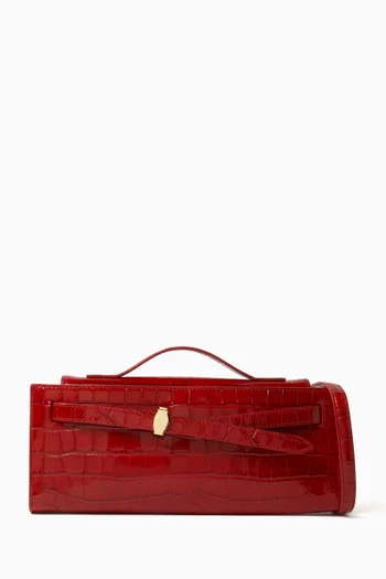 Dash Clutch Handbag in Croc-embossed Leather