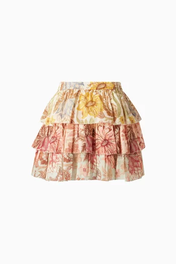 Daylight Tiered Skirt in Cotton