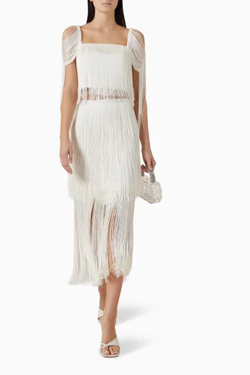 Sol Fringed Midi Skirt