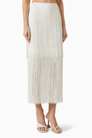 Sol Fringed Midi Skirt