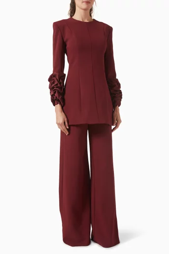 طقم بلوزة بتصميم جرس وبنطال