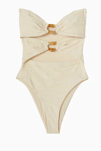 لباس سباحة أمي قطعة واحدة بفتحات