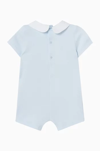 Interlock Collared Romper in Knit