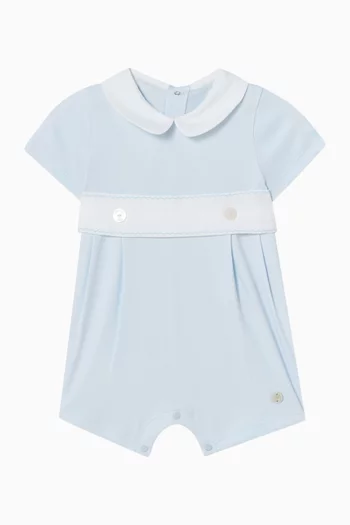 Interlock Collared Romper in Knit