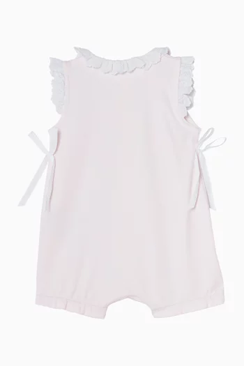 Interlock Ruffled Romper in Knit
