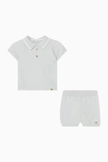 Polo Sweater & Shorts Set in Knit