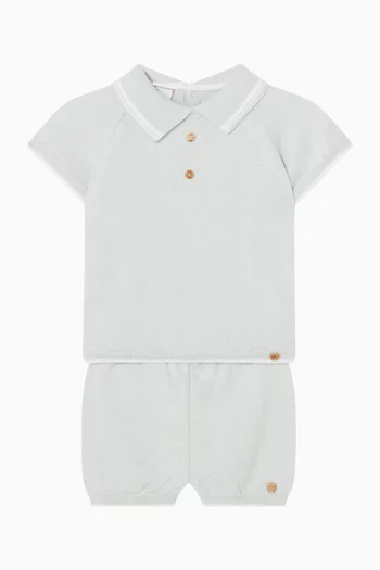 Polo Sweater & Shorts Set in Knit