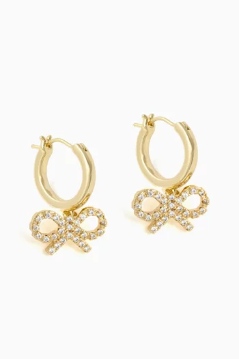 Bow Hoop Earrings in Gold-plated Brass