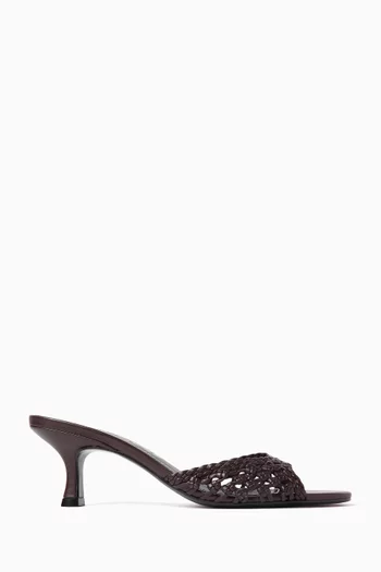 Brigitte 55 Knotted Mule Sandals in Leather