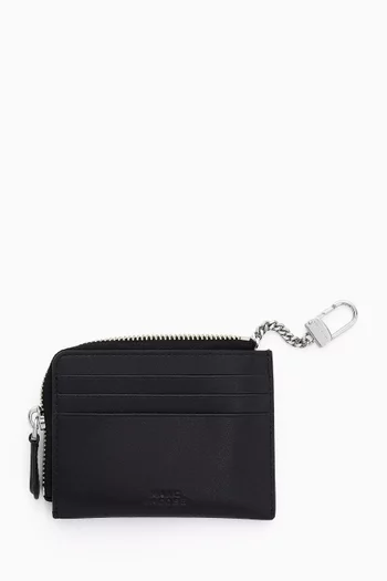 محفظة بسحّاب علوي جلد